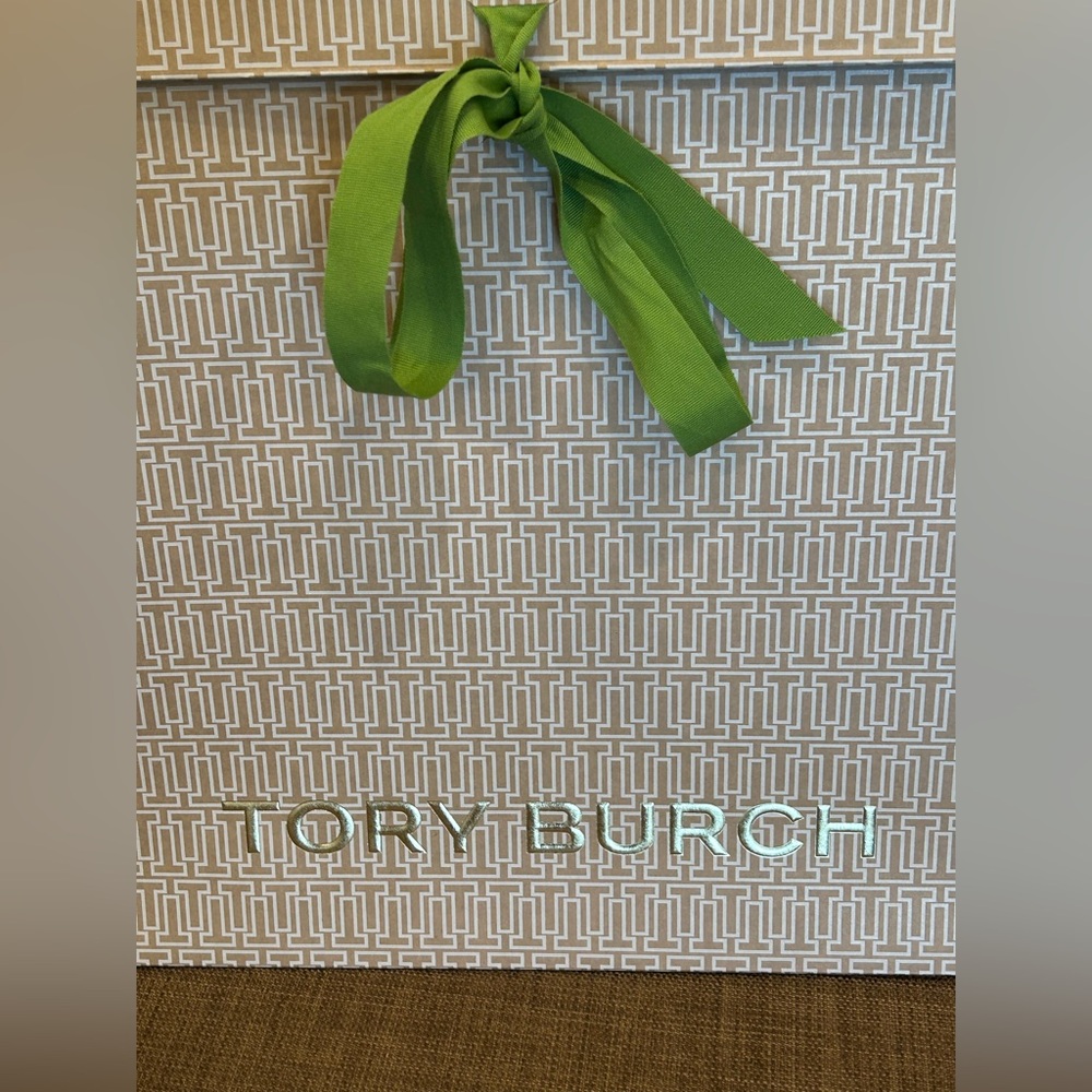 XL Tory Burch Patterned Gift Bag with Green Accent - Picture 3 of 3